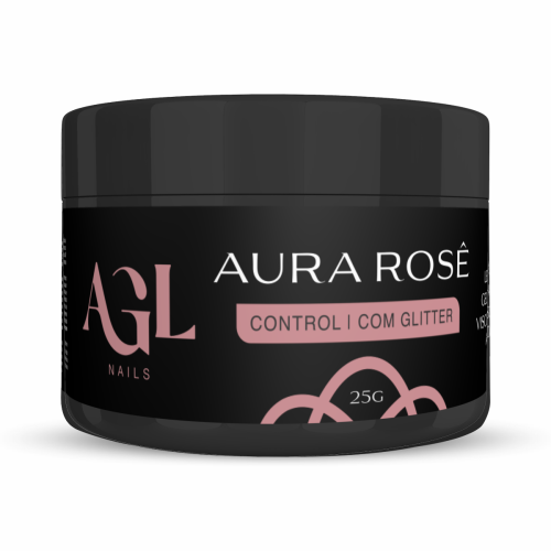 AGL NAILS GEL AURA ROS� COM GLITTER 25G CONTROL