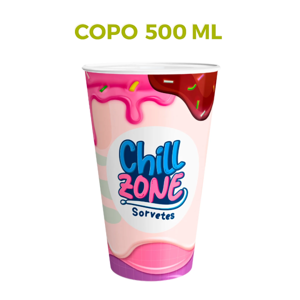 Copo Personalizado de Papel Biodegrad�vel 500 ml