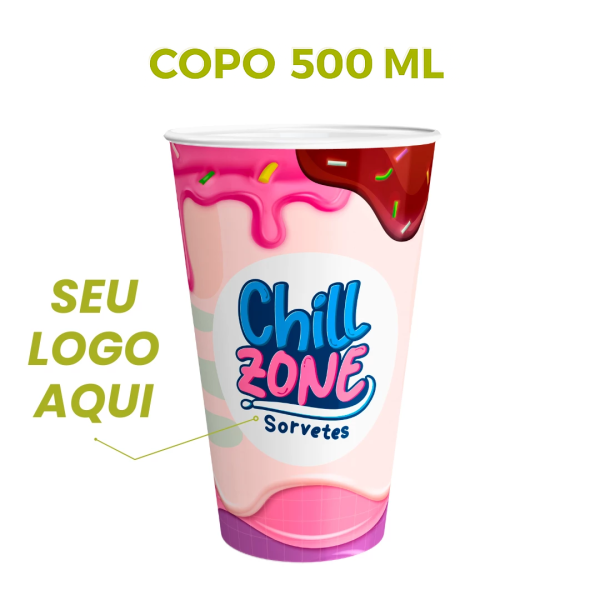 Copo Personalizado de Papel Biodegrad�vel 500 ml