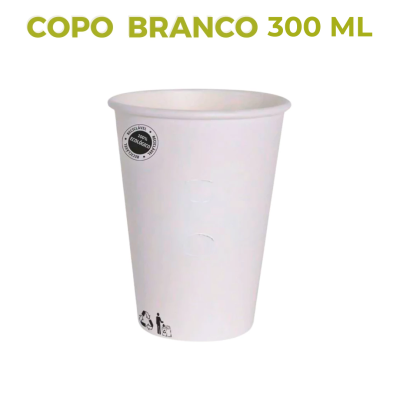 Copo Branco Com Selo 300 ml