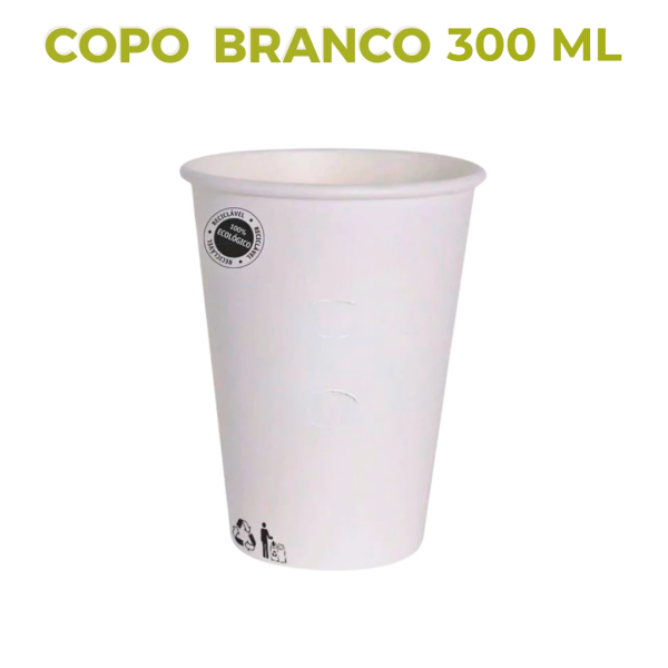 Copo Branco Com Selo 300 ml
