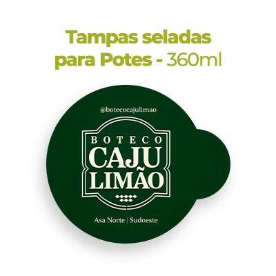 Tampa Personalizada Selada Pote 360 ml