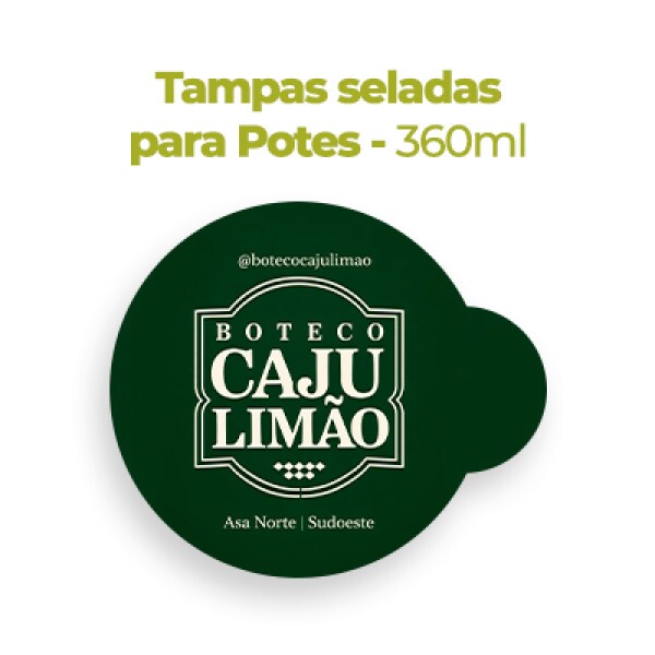 Tampa Personalizada Selada Pote 360 ml