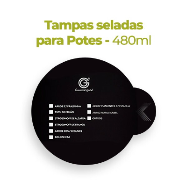 Tampa Personalizada Selada Pote 480 ml