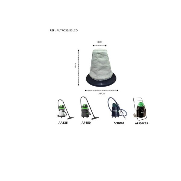 Filtro Conico Poli�ster para Aspirador IPC e Alfa Pro 52