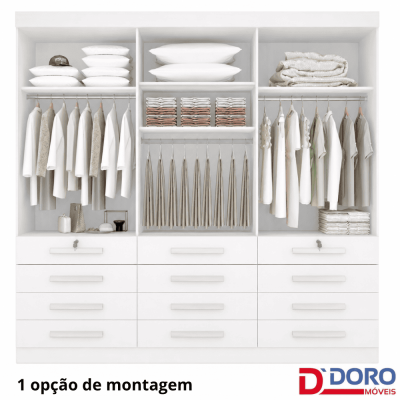 Guarda-roupa M�naco Plus 6 Portas Branco Larg. 2.40m - D Doro