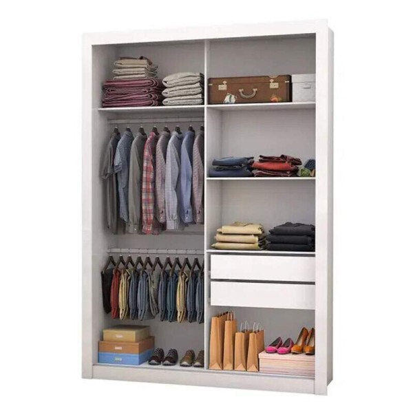 Guarda-Roupa Solteiro 2 portas Itlia Com Espelho Freij/Branco Carioca
