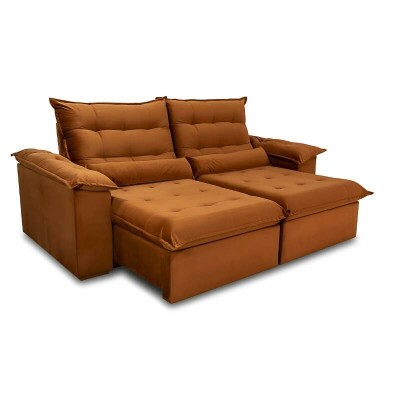 Sof Retrtil Reclinvel Emanuelly 2.30m Veludo Terracota 24 - D28 Soft