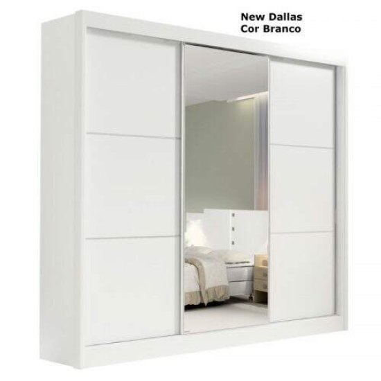 Guarda-roupa Casal 2,43m New Dallas Branco 3 Portas 6 Gavetas 100% MDF - D Doro