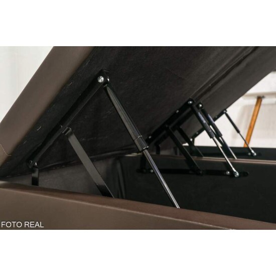 Base Box Ba� Queen Bipartido Eli 158x198x42 Korino Marrom Blindado Nature
