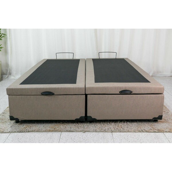Base Box Ba Queen Bipartido Eli 158x198x42 Korino Bege Blindado Nature