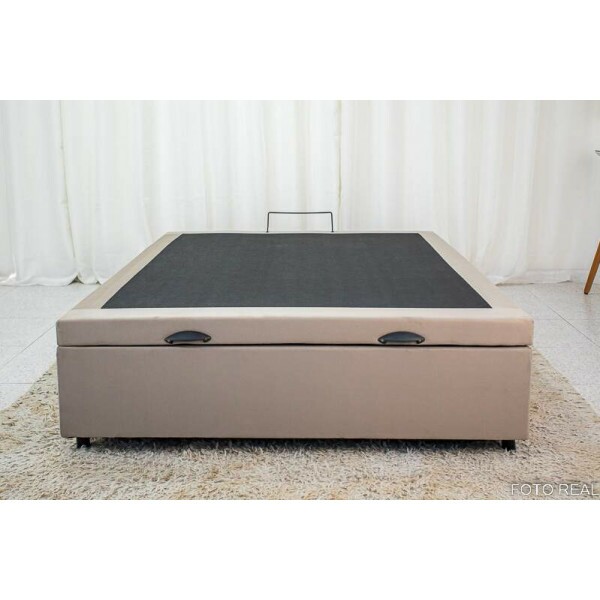Base Box Ba Casal Eli 138x188x42 Sued Bege Blindado Nature