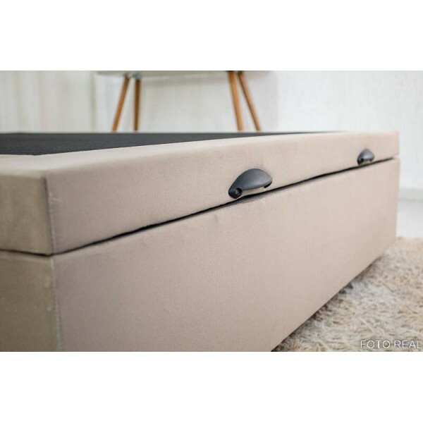 Base Box Ba Casal Eli 138x188x42 Sued Bege Blindado Nature