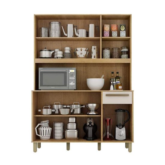 Arm�rio de Cozinha 1,20m Rubi Cinamomo/Off - Valdem�veis