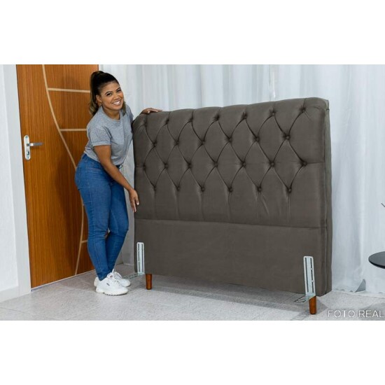 Cabeceira Casal Lavnia Sued Marrom Largura 1.40m