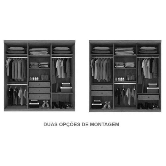 Guarda-Roupa Casal 6 Portas Olimpo Larg. 2.19m Neve Tcil