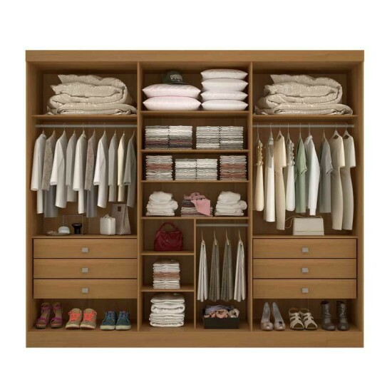 Guarda-roupa Casal Da Vinci Plus Cinamomo 6 Portas 6 Gavetas 100% MDF Larg. 2.75m - D Doro