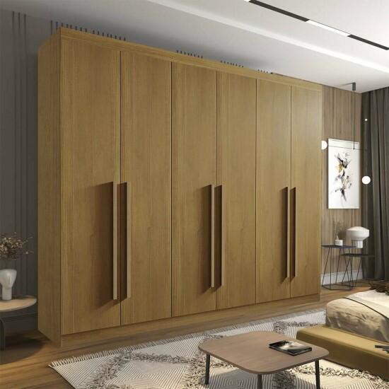 Guarda-roupa Casal Da Vinci Plus Cinamomo 6 Portas 6 Gavetas 100% MDF Larg. 2.75m - D Doro
