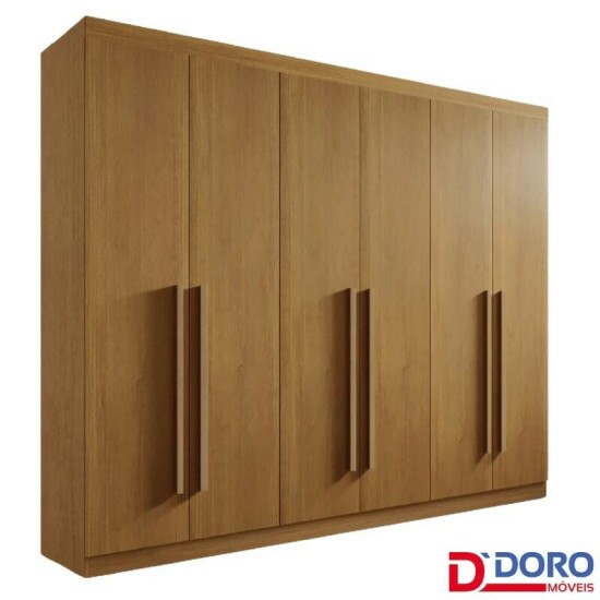 Guarda-roupa Casal Da Vinci Plus Cinamomo 6 Portas 6 Gavetas 100% MDF Larg. 2.75m - D Doro