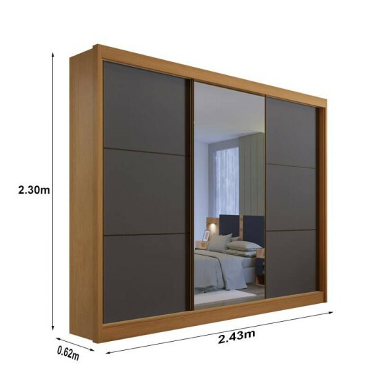 Guarda-Roupa Casal New Dallas Cinamomo/Grafite MDF D Doro
