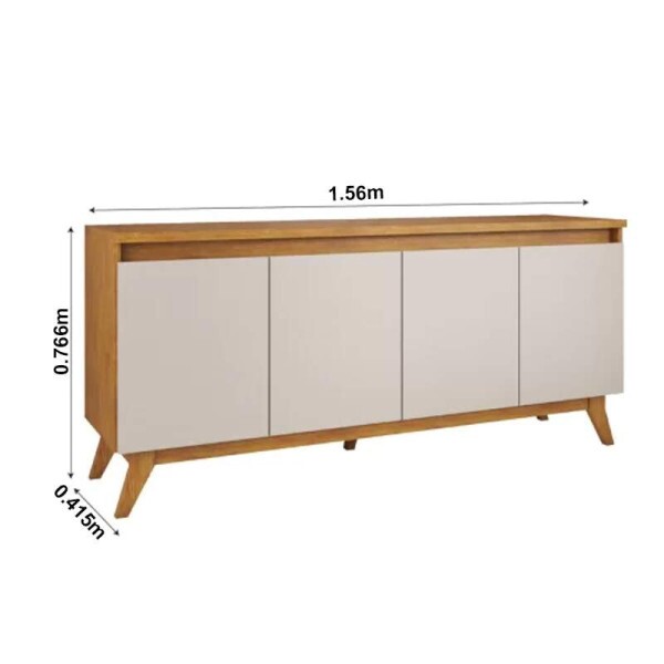 Buffet Filipe Mel/Off 4 Portas Larg. 1.56m - Viero
