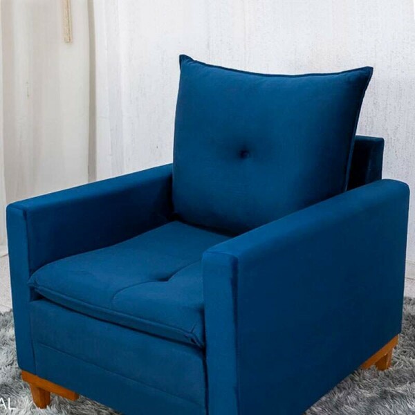 Poltrona Paris Veludo Azul