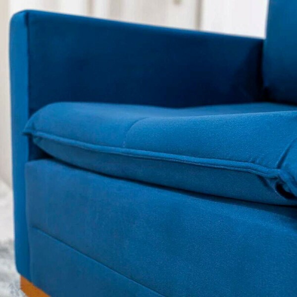 Poltrona Paris Veludo Azul