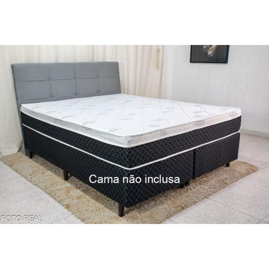 Cabeceira Casal Eslov�nia Veludo Cinza 53 Larg. 1.40m