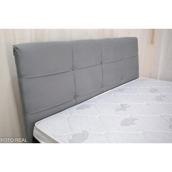 Cabeceira Casal Eslov�nia Veludo Cinza 53 Larg. 1.40m