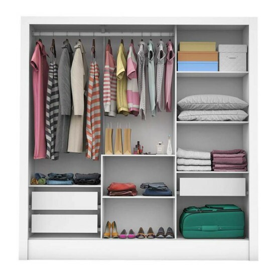 Gurda-roupa Dubai Branco 3 Portas C/ 1 Espelho Larg. 1.79m - Carioca