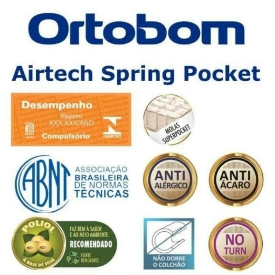 Colch�o Queen Airtech Springpocket 158x198x25 Ortobom | Suporta at� 240kg
