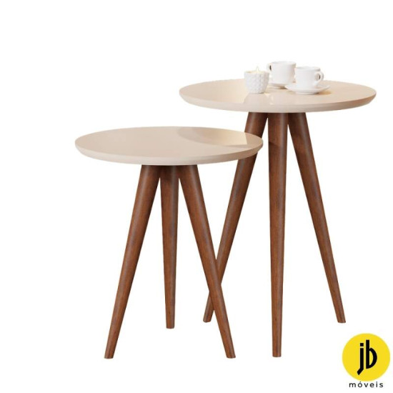 Conjunto Mesa de Apoio 8003 Luxo Perola (Off White) JB Bechara
