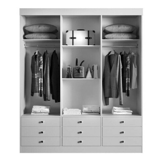 Guarda-roupa Casal 3 Portas Texas Larg. 1.80m Imbuia/Grafite Rufato
