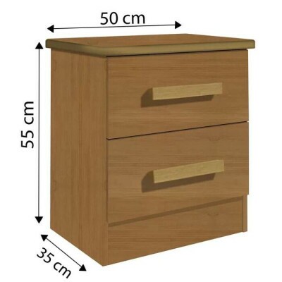 Mesa de Cabeceira New Athos 2 Gavetas Cinamomo Larg. 0.50m - D Doro
