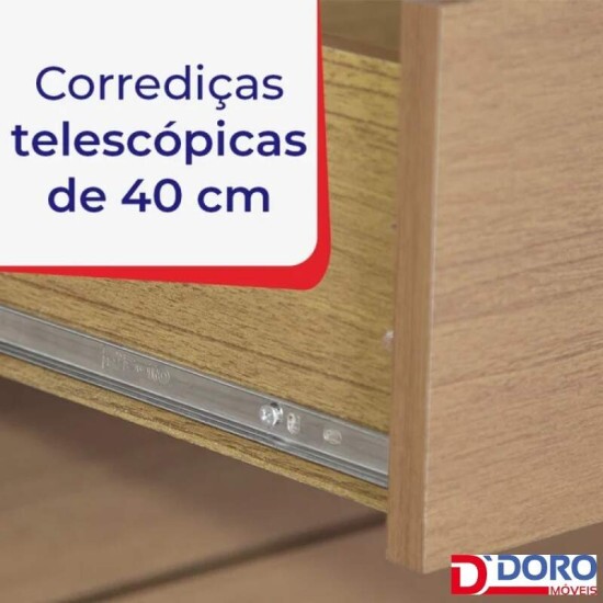 Guarda-roupa Casal 2,20m Titanium Branco Ripado 2 Portas 6 Gavetas 100% MDF com 1 Espelho - D Doro