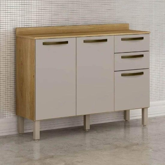 Balc�o de Cozinha 1,20m Val�ncia Carvalho/Off White - Sall�to