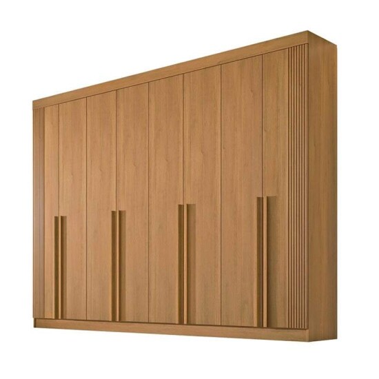Guarda-roupa Casal Daymond 8 Portas Ripado MDF Cinamomo D Doro