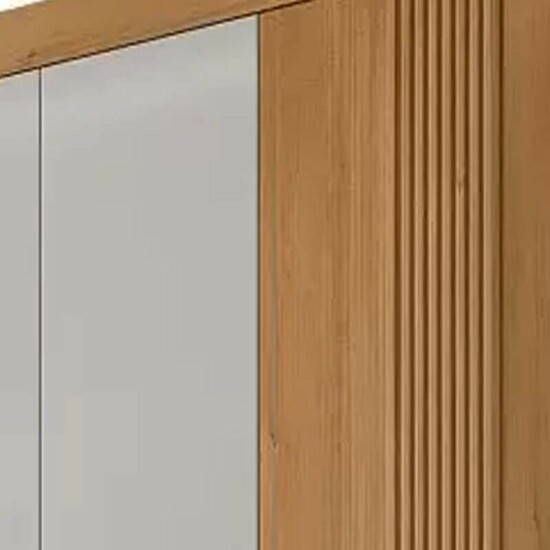 Guarda-roupa Casal Daymond Cinamomo/Off 8 Portas 8 Gavetas Detalhe Ripado 100% MDF Larg. 2.75m - D\\\' Doro