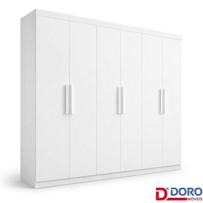 Guarda-roupa Colibri 6 Portas Branco Larg. 2.05m - D' Doro