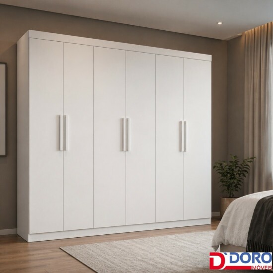 Roupeiro Colibri 6 Portas Branco Larg. 2.05m - D' Doro