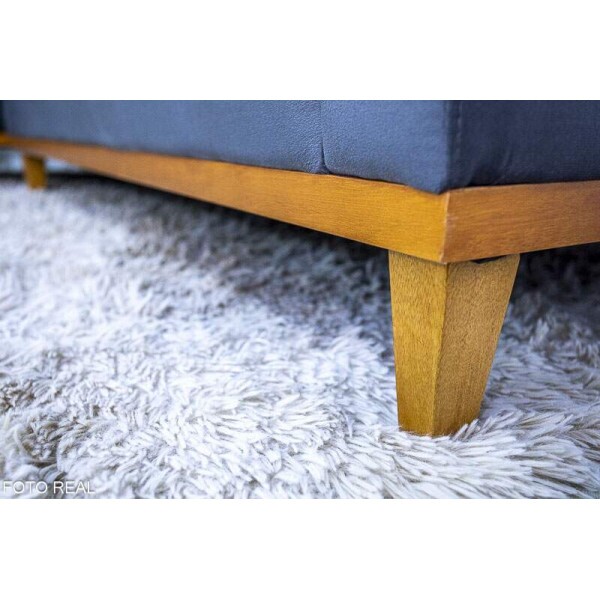 Sof 3 Lug. Milo C/Chaise Lado Direito Veludo Cinza 814 Larg. 2.30m - Molas Ensacadas