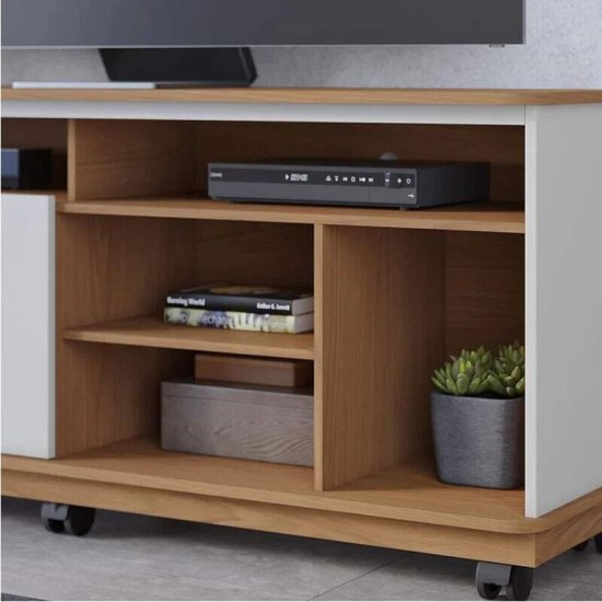 Rack Bancada 1,50m Jurer� Freij�/Off White Matte para TV at� 65\\\" - Colibri