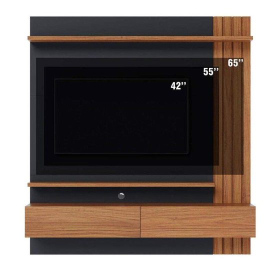 Home Suspenso 1,50m Juriti Noce Milano/Preto para TV at� 65\" - Colibri