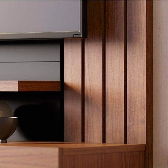 Home Suspenso 1,50m Juriti Noce Milano/Preto para TV at� 65\" - Colibri
