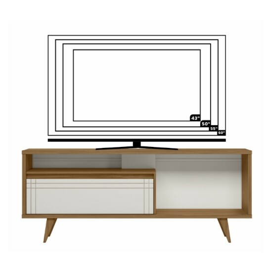 テレビ台 Rack Bancada NT 1315 Larg. 1.63m Freijó/Off para TV até 60