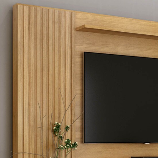 Home Santiago Ripado TV at� 80 Polegadas larg. 2.00m Cinamomo/Off White - Valdemoveis