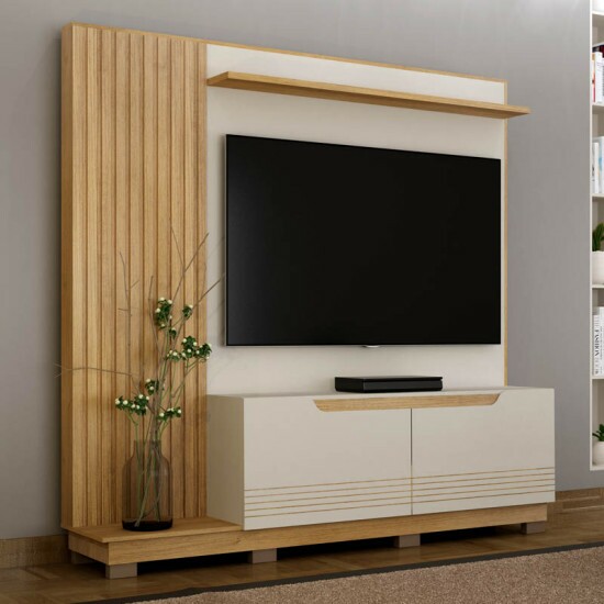 Home Santiago Larg. 2.00m Off/Cinamomo Ripado TV at� 80\\\" - Valdemoveis