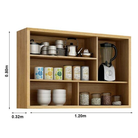 Cozinha Torino 3 Pe�as Paneleiro + Balc�o + A�reo Cinamomo/Grafite - Valdemoveis