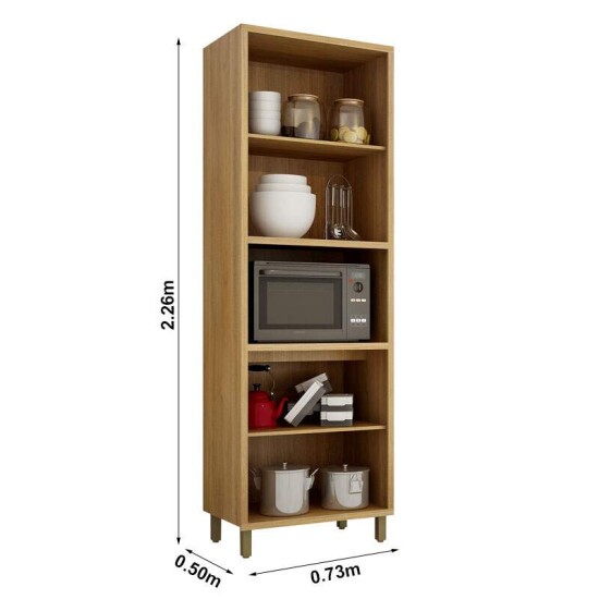 Cozinha Torino 3 Pe�as Paneleiro + Balc�o + A�reo Cinamomo/Grafite - Valdemoveis