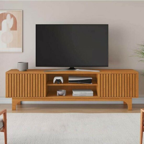 Rack Triunfo Larg. 2.00m Cinamomo Ripado para TV at� 70\\\" - JCM